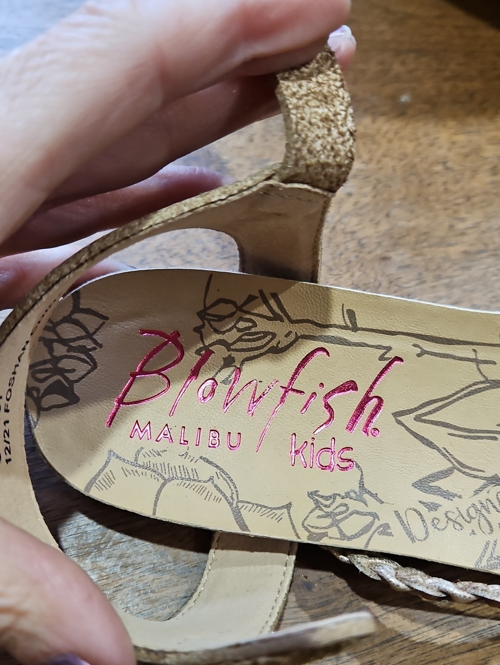 Girls' Tan Braided Ankle-Strap Sandals - Picture 3 of 13